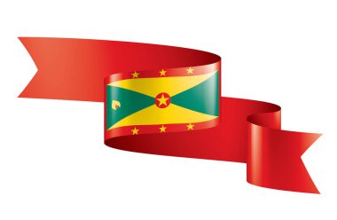 Grenada bayrağı, beyaz bir arka plan üzerinde vektör çizim