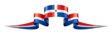 Dominicana bayrağı, beyaz bir arka plan üzerinde vektör çizim
