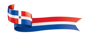 Dominicana bayrağı, beyaz bir arka plan üzerinde vektör çizim