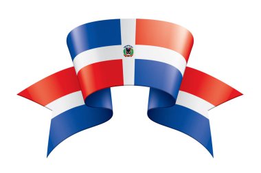 Dominicana bayrağı, beyaz bir arka plan üzerinde vektör çizim