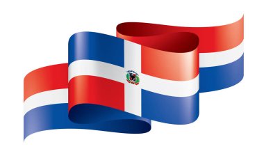 Dominicana bayrağı, beyaz bir arka plan üzerinde vektör çizim