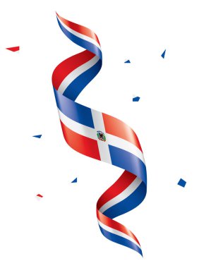 Dominicana bayrağı, beyaz bir arka plan üzerinde vektör çizim