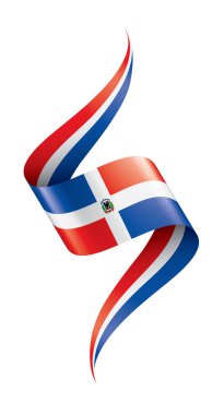 Dominicana bayrağı, beyaz bir arka plan üzerinde vektör çizim