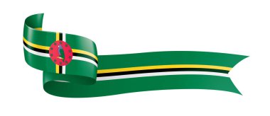 Dominica bayrağı, beyaz arkaplanda vektör illüstrasyonu