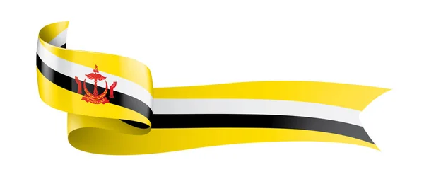 Σημαία Μπρουνέι, διανυσματική απεικόνιση σε λευκό φόντο — Διανυσματικό Αρχείο