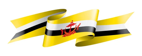 Bandera de Brunei, ilustración vectorial sobre fondo blanco — Vector de stock