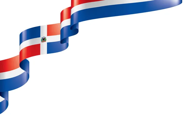 Bandeira dominicana, ilustração vetorial sobre um fundo branco — Vetor de Stock