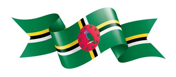 Dominica bayrağı, beyaz arkaplanda vektör illüstrasyonu — Stok Vektör