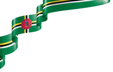 Dominica bayrağı, beyaz arkaplanda vektör illüstrasyonu