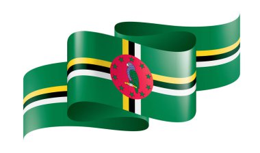 Dominica bayrağı, beyaz arkaplanda vektör illüstrasyonu