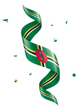 Dominica bayrağı, beyaz arkaplanda vektör illüstrasyonu