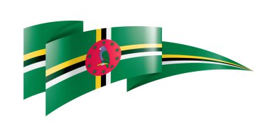 Dominica bayrağı, beyaz arkaplanda vektör illüstrasyonu