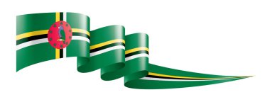 Dominica bayrağı, beyaz arkaplanda vektör illüstrasyonu