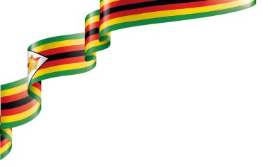 Zimbabwe bayrağı, beyaz arkaplanda vektör illüstrasyonu