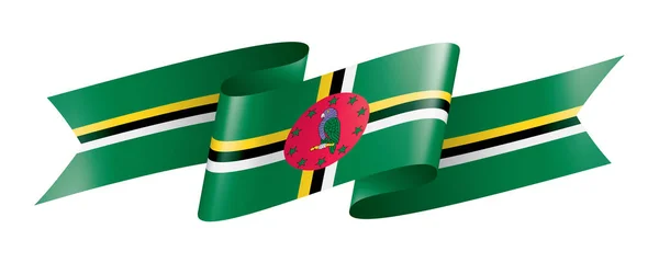 Dominica flagga, vektor illustration på en vit bakgrund — Stock vektor