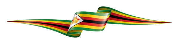 Zimbabwe bayrağı, beyaz arkaplanda vektör illüstrasyonu — Stok Vektör