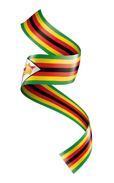 Zimbabwe zászló, vektor illusztráció fehér alapon — Stock Vector