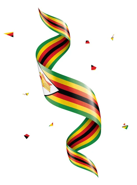 ジンバブエの国旗白い背景のベクトルイラスト — ストックベクタ