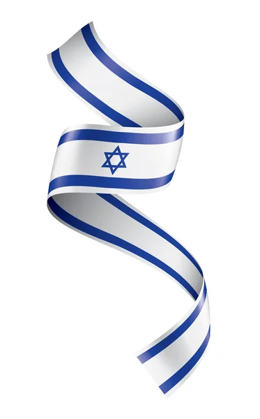 Israel vlag, vector illustratie op een witte achtergrond — Stockvector