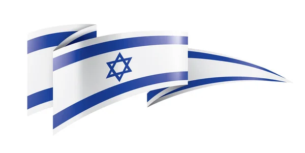 Israele bandiera, illustrazione vettoriale su sfondo bianco — Vettoriale Stock