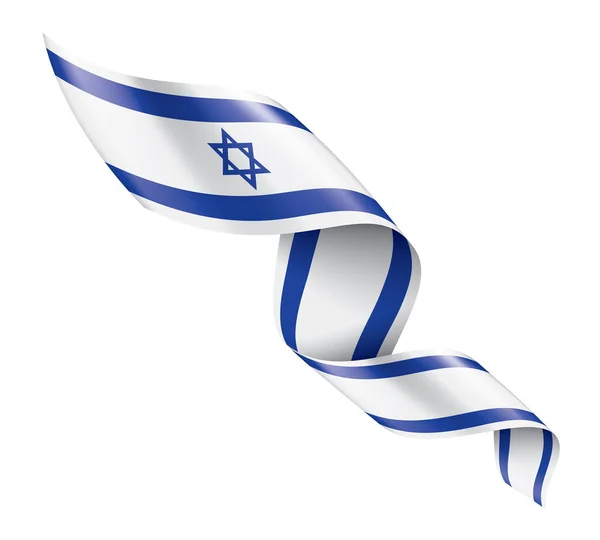 Israel vlag, vector illustratie op een witte achtergrond — Stockvector