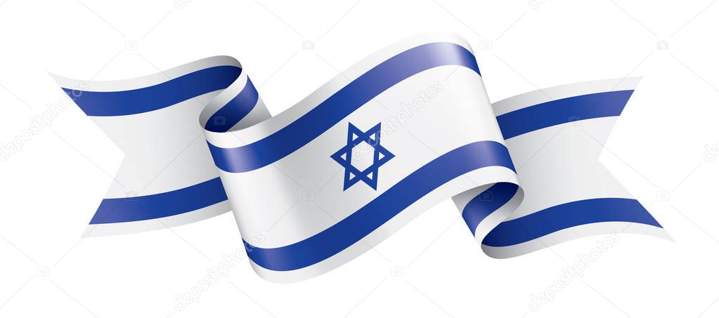 Israel flag, vector illustration on a white background