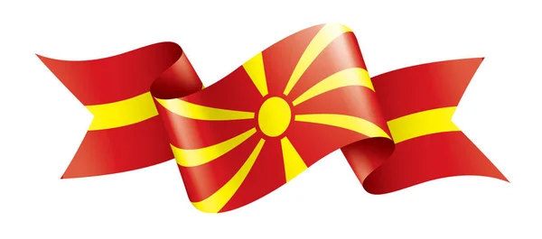 Bandera de Macedonia, ilustración vectorial sobre fondo blanco — Archivo Imágenes Vectoriales