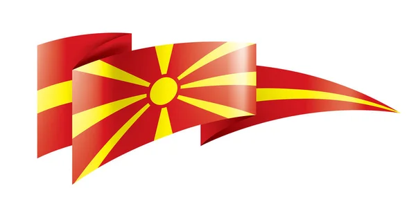 Bandera de Macedonia, ilustración vectorial sobre fondo blanco — Archivo Imágenes Vectoriales