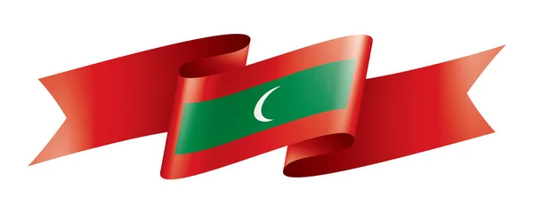 Maldív-szigetek zászló, vektor illusztráció fehér alapon — Stock Vector