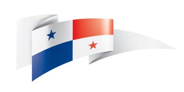 Panama bayrak, beyaz bir arka plan üzerinde vektör çizim
