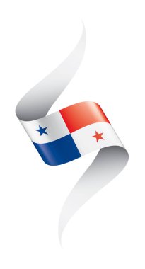 Panama bayrak, beyaz bir arka plan üzerinde vektör çizim
