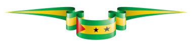 Sao Tome ve Principe bayrağı, beyaz arkaplanda vektör illüstrasyonu