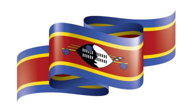 Svaziland bayrak, beyaz bir arka plan üzerinde vektör çizim
