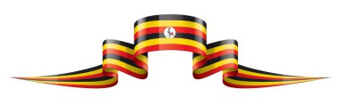 Uganda bayrağı, beyaz arkaplanda vektör illüstrasyonu