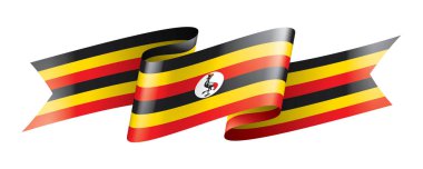 Uganda bayrağı, beyaz arkaplanda vektör illüstrasyonu
