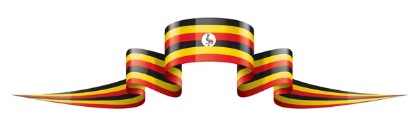 Bandera de Uganda, ilustración vectorial sobre fondo blanco — Vector de stock