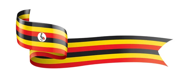 Uganda-Flagge, Vektorabbildung auf weißem Hintergrund — Stockvektor