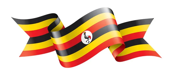 Bandera de Uganda, ilustración vectorial sobre fondo blanco — Vector de stock