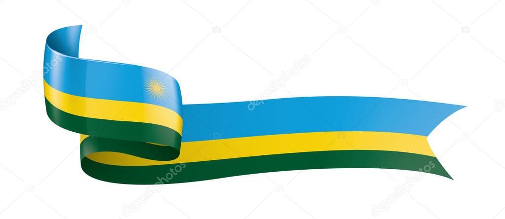 Rwanda flag, vector illustration on a white background