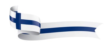 Finlandiya bayrağı, beyaz bir arka plan üzerinde vektör çizim