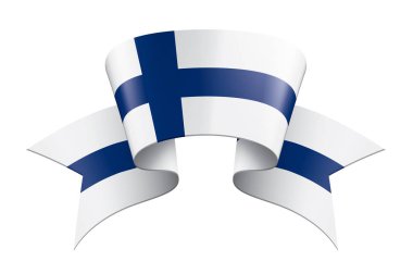 Finlandiya bayrağı, beyaz bir arka plan üzerinde vektör çizim