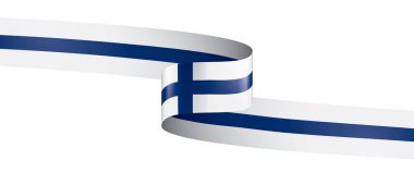 Finlandiya bayrağı, beyaz bir arka plan üzerinde vektör çizim