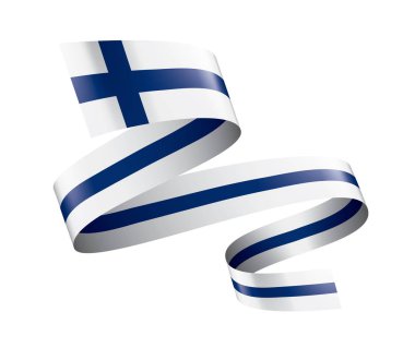 Finlandiya bayrağı, beyaz bir arka plan üzerinde vektör çizim