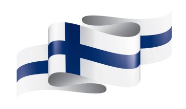Finlandiya bayrağı, beyaz bir arka plan üzerinde vektör çizim