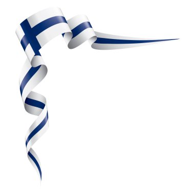 Finlandiya bayrağı, beyaz bir arka plan üzerinde vektör çizim