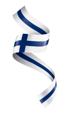 Finlandiya bayrağı, beyaz bir arka plan üzerinde vektör çizim