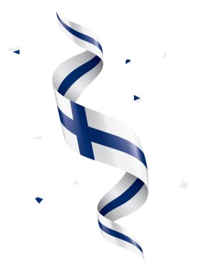 Finlandiya bayrağı, beyaz bir arka plan üzerinde vektör çizim