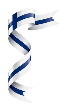 Finlandiya bayrağı, beyaz bir arka plan üzerinde vektör çizim