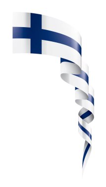 Finlandiya bayrağı, beyaz bir arka plan üzerinde vektör çizim