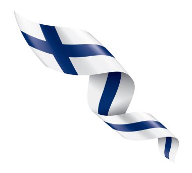 Finlandiya bayrağı, beyaz bir arka plan üzerinde vektör çizim